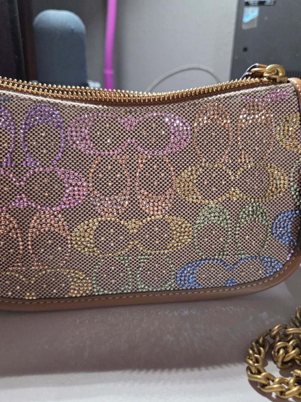Coach Rainbow Crystal Swinger Bag